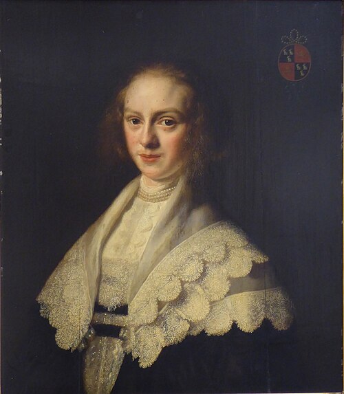 Portrait of Anna van Waesdorp, wife of Dirck Diert, 1650, Abraham de Vries