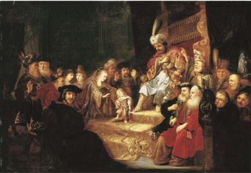 Moses and the Pharaoh's crown, 1650, Abraham van den Hecken