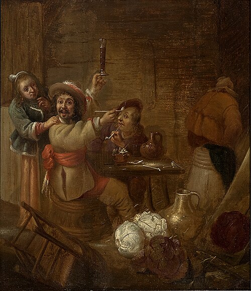 Tavern scene, 1601, Abraham van den Hecken