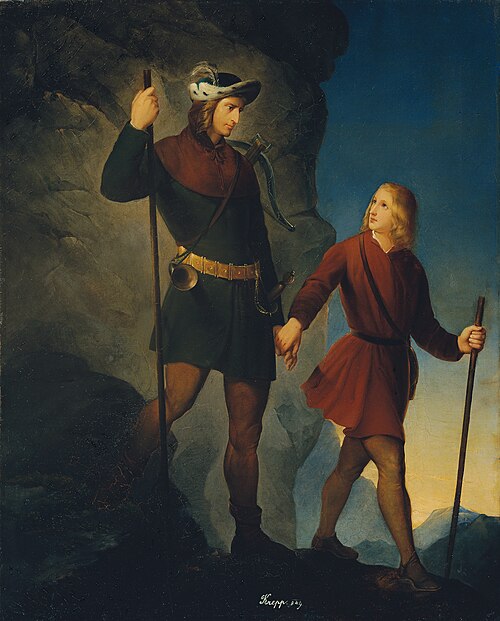 The Rescue of Emperor Maximilian I from the Martinswand, 1849, Friedrich Krepp