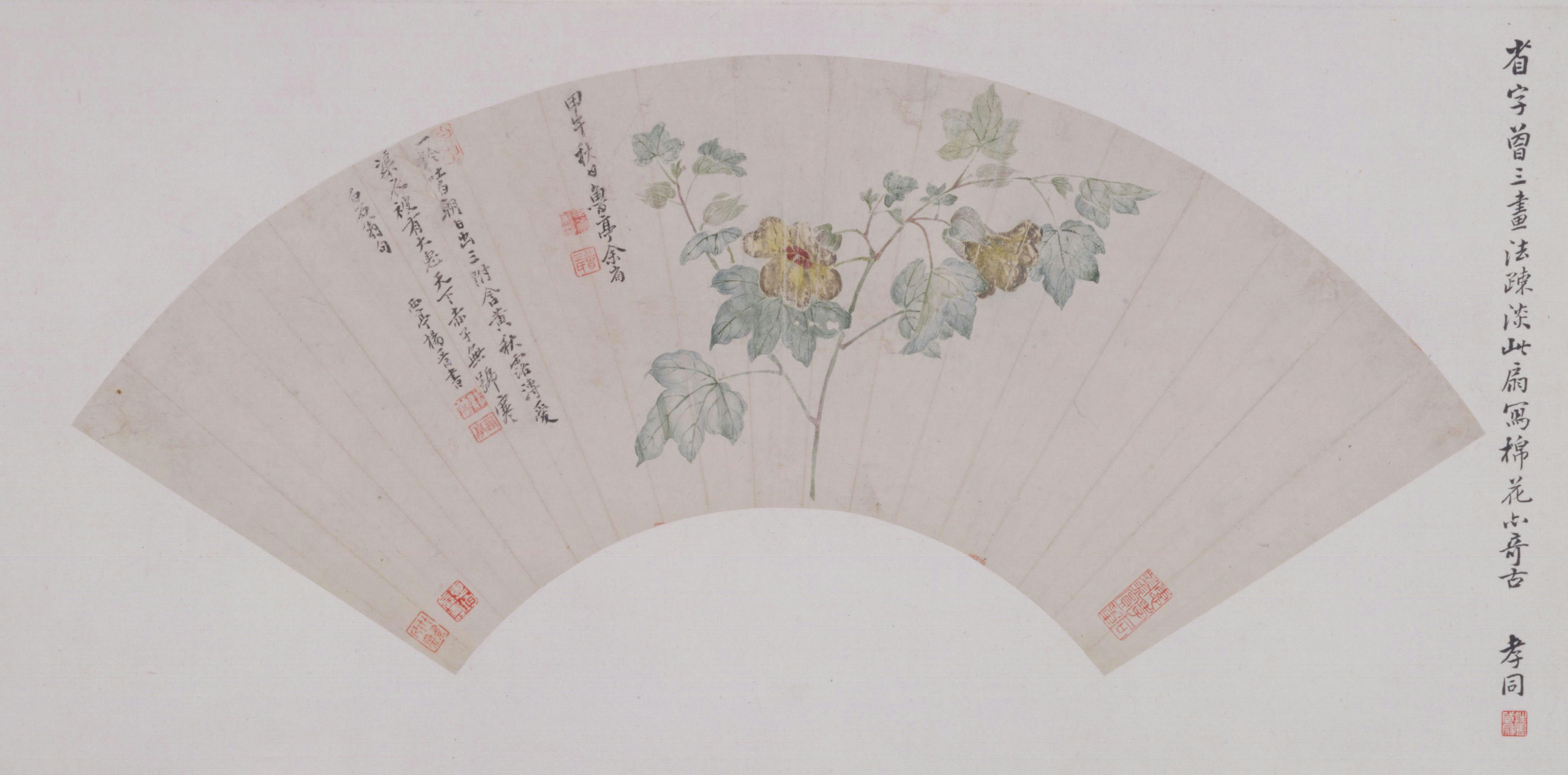 余省棉花图扇页, , Yu Sheng