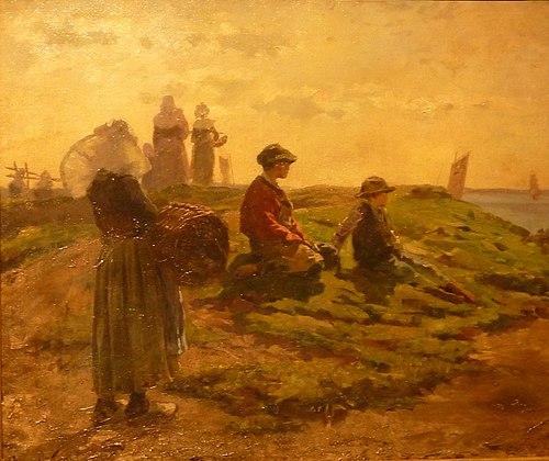 Concarneau, le retour des pêcheurs, 1850, Achille Granchi-Taylor