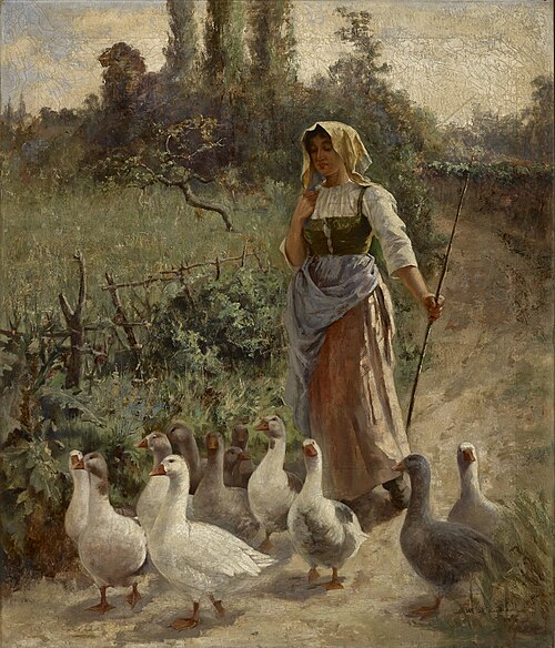 The Goose Girl, Picardy, France, 1920, Margaret Rudisill