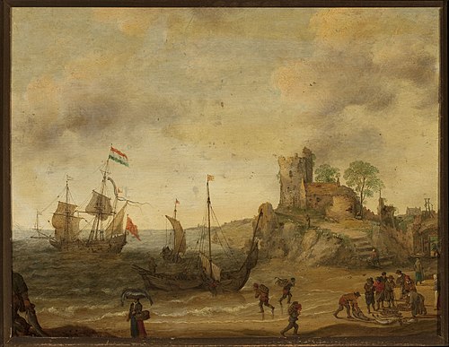 Fishermen at the seaside, , Adam Willaerts