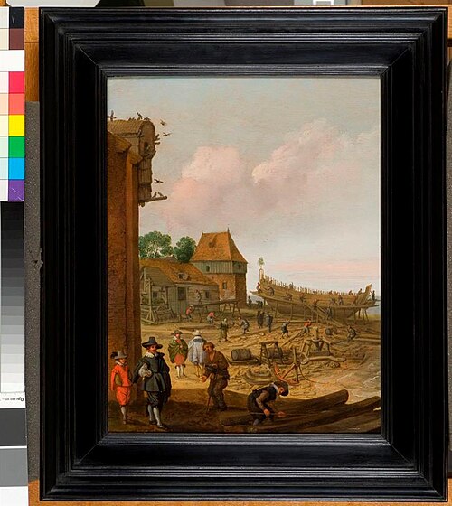 Een scheepswerf, 1630, Adam Willaerts