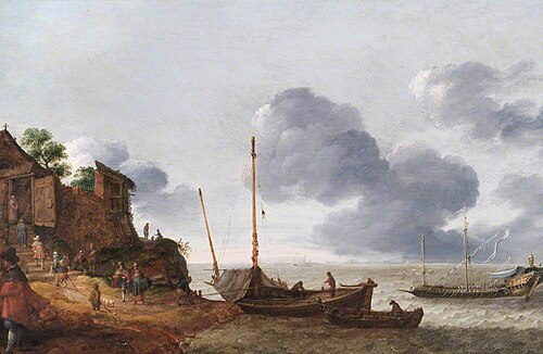 The Landing of the Pilgrims, 1623, Adam Willaerts