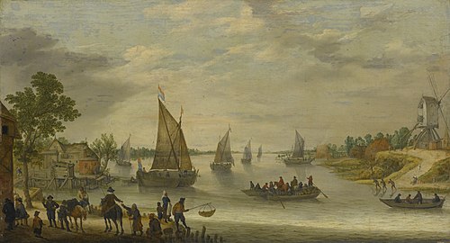 River Scene with Boats, 1643, Adam Willaerts