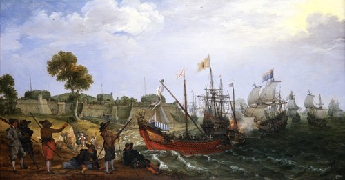 A Dutch Squadron attacking a Spanish Fortress, 1622, Adam Willaerts