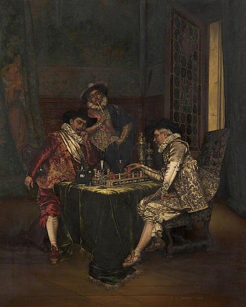 Cavaliers Playing Chess, 1895, Adolphe-Alexandre Lesrel