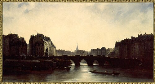 Le Pont-Neuf et l'Ile de la Cité, 1834, Adolphe-Hippolyte Couveley