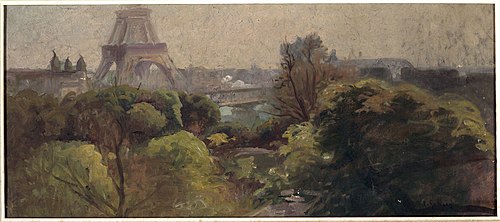 La Tour Eiffel, vue du jardin Delessert, 1903, Adolphe Gumery