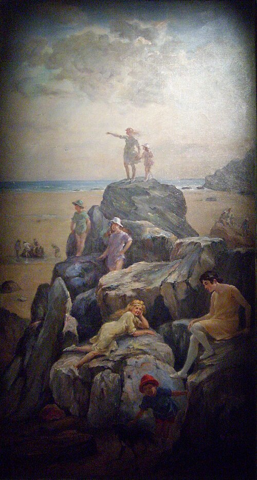 Beach Scene at Carteret, , Adolphe Lalyre