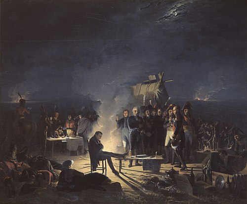 Bivouac de Napoléon Ier sur le champ de bataille de Wagram, nuit du 5 au 6 juillet 1809, , Adolphe Roehn