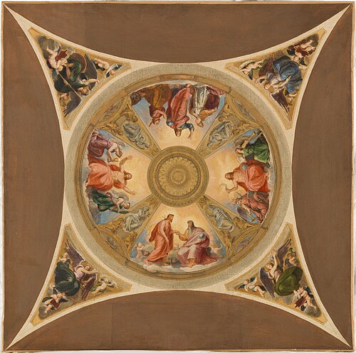 Esquisse pour la coupole de la croisée du transept de l'église Saint-Roch, 1859, Adolphe Roger