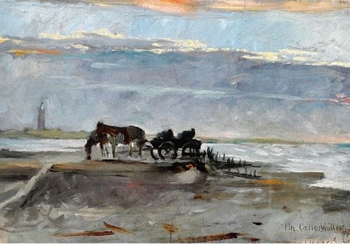 View of Skagen, lighthouse, 1890, Oscar Björck
