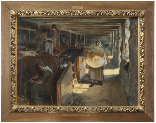 Feeding Time in a Cow-Shed, 1890, Oscar Björck