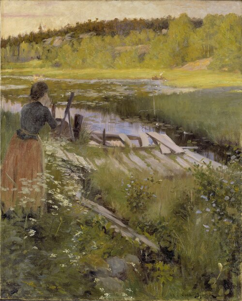 By the Lake. View from Balingsta, , Oscar Björck