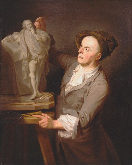 Louis-Francois Roubiliac Modelling His Monument to Shakespeare, 1760, Adrien Carpentiers