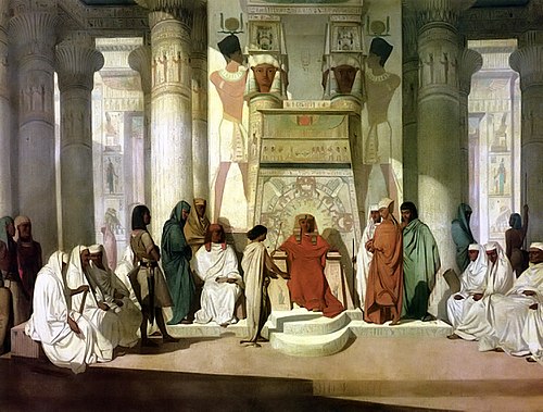 Joseph expliquant les rêves de Pharaon, 1845, Adrien Guignet
