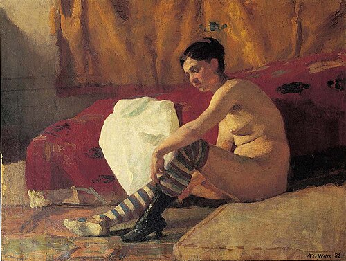 Le modèle (la femme aux bas rayés), 1882, Adrien de Witte