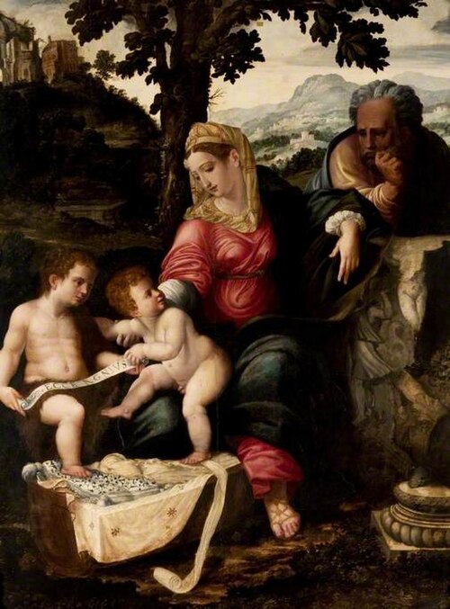 The Holy Family and Saint John the Baptist under an Oak Tree (after Raphael), 1524, Jan van Scorel