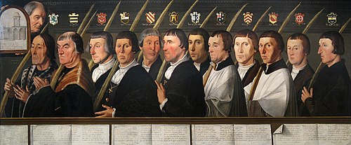 Groep Portrait of the Jerusalem Pilgrims, 1528, Jan van Scorel