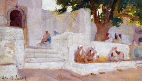 Devant la mosquée, 1912, Albert Aublet