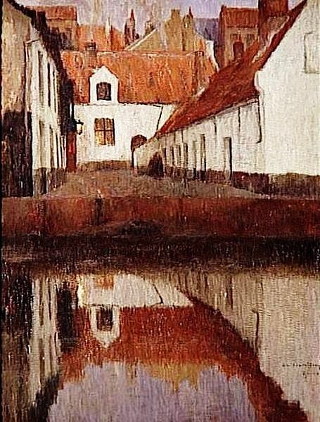Petite cour en Flandre au crépuscule, 1899, Albert Baertsoen