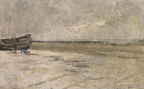 Beach Corner, Grey Weather (Beach View at De Panne), 1888, Albert Baertsoen