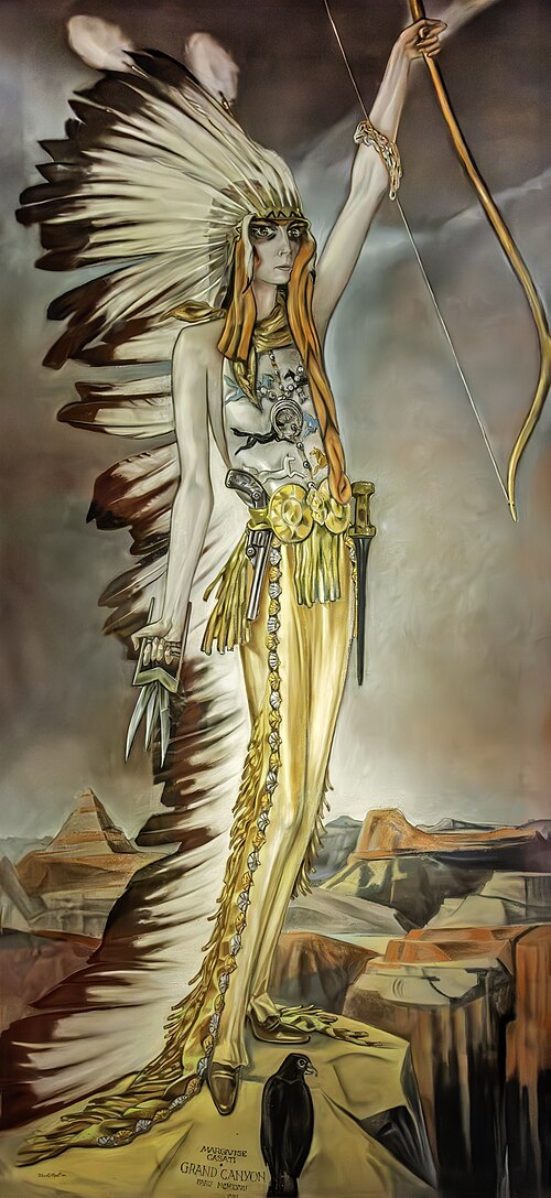 La Marquise Casati en chef Sioux (Grand Canyon), 1925, Alberto Martini