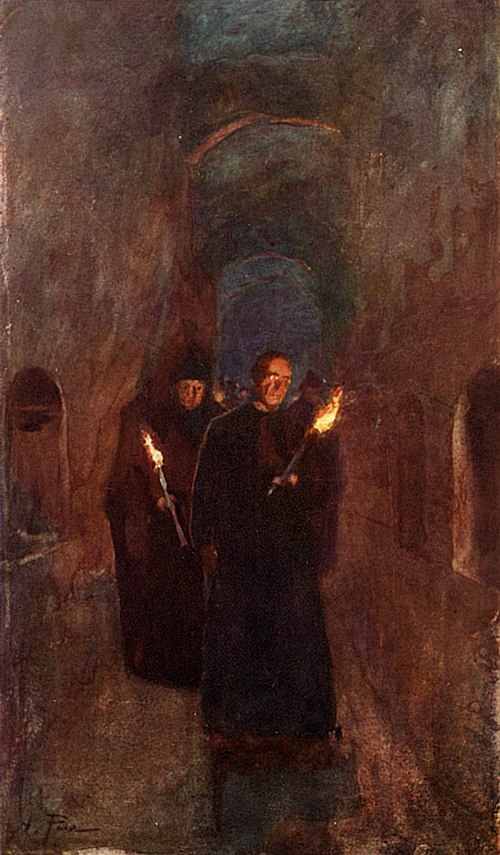 A Procession in the Catacomb of Callistus, 1905, Alberto Pisa