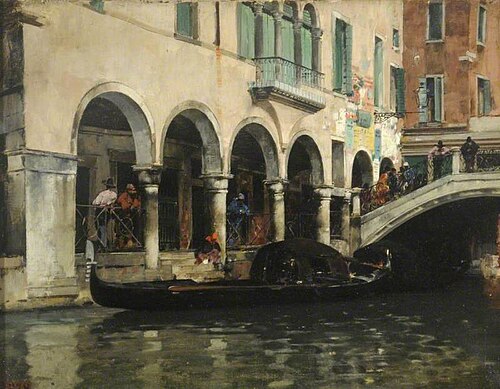 The Bridge of the Apostles, Venice, 1885, Alberto Pasini