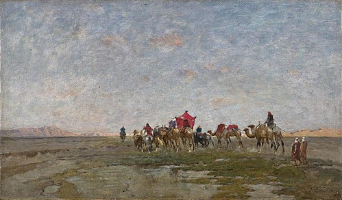 Karawane in der Wüste, 1867, Alberto Pasini