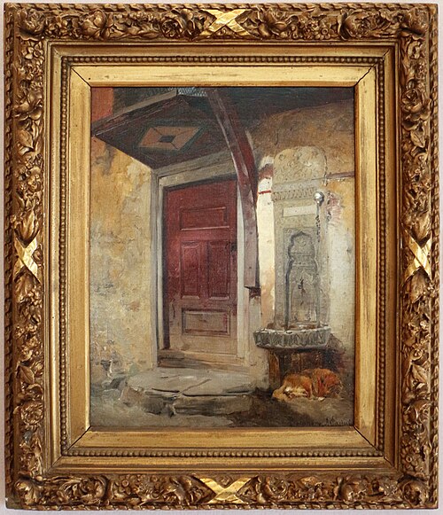 porta rossa e fontana in anatoli, 1869, Alberto Pasini