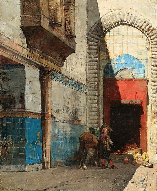 Bazaar entrance, 1874, Alberto Pasini
