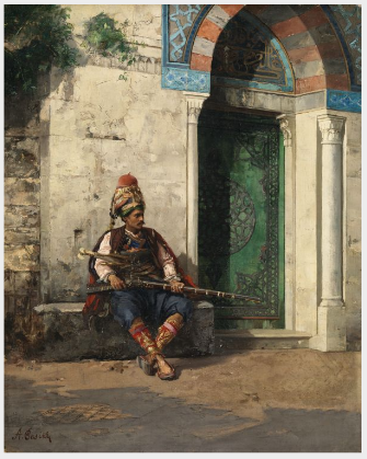 Arab Soldier Seated by a Doorway, 1877, Alberto Pasini