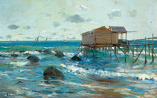 Trabucco on the Coast of the Adria, 1933, Alceste Campriani