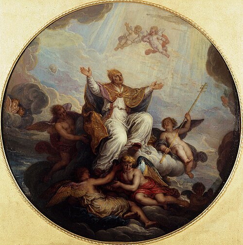 Saint Grégoire enlevé au ciel, esquisse pour la coupole de la chapelle Saint-Grégoire de l'église de, 1690, Michel Corneille le Jeune