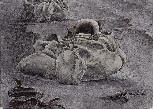 Bodies on a Road, 1945, Alex Colville