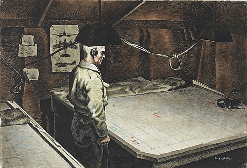 The Plotting Table, 1945, Alex Colville