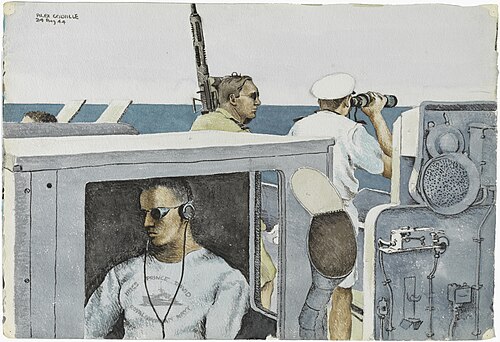 On the Bridge, 1944, Alex Colville