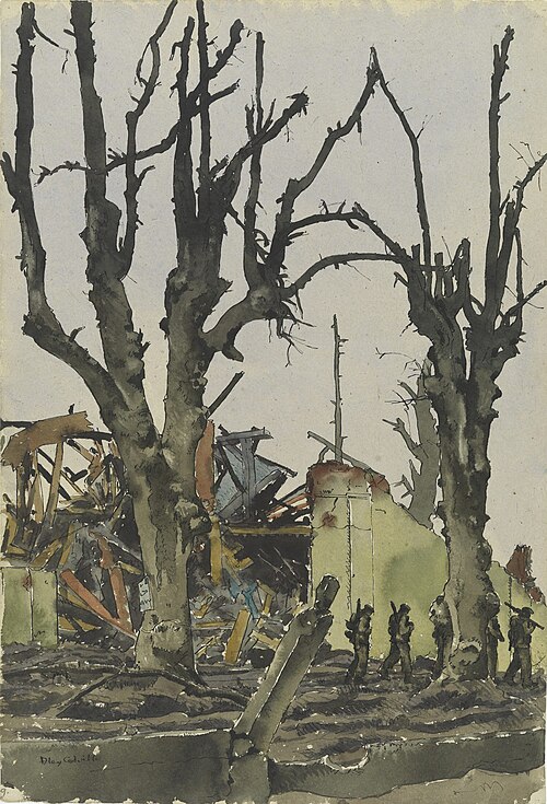 Shattered landscape, Cleve, 1945, Alex Colville