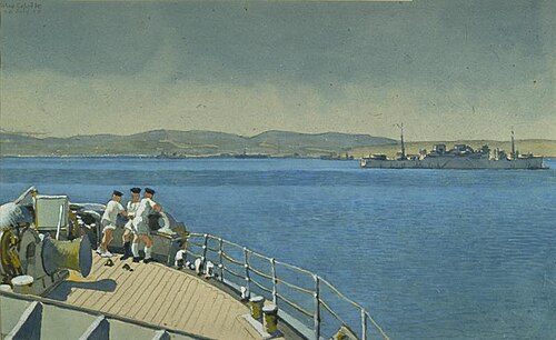 Ratings Look at Gibraltar, 1944, Alex Colville