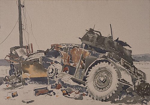 Destroyed Vehicles Near Xanten, Germany, , Alex Colville
