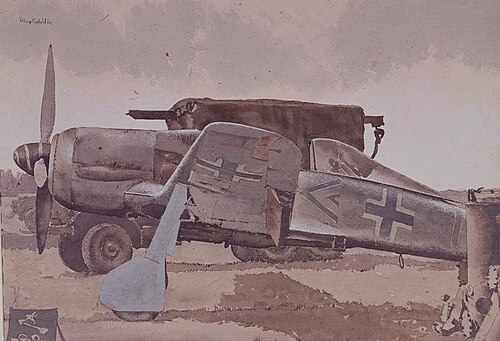 At a Captured Air Port, 1945, Alex Colville