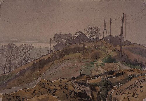 A Machine Gun Position in Germany, 1944, Alex Colville