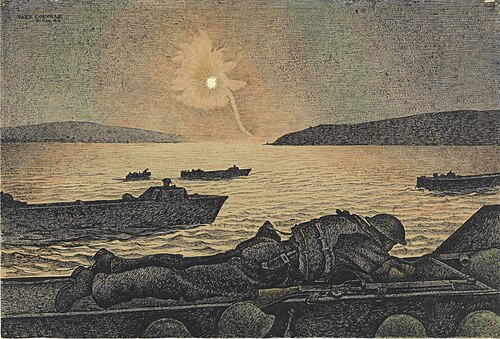 A German Flare Goes Up, 1944, Alex Colville