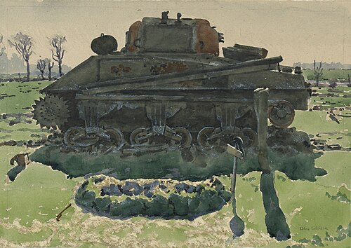 Grave of a Canadian Trooper, 1945, Alex Colville