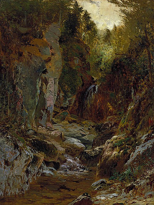 The Flume, Opalescent River, Adirondacks, 1875, Alexander Helwig Wyant