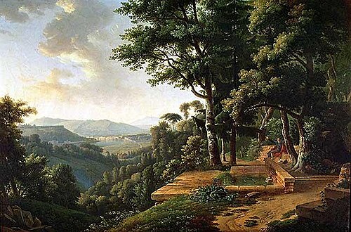 Jean-Jacques Rousseau dans le parc de Rochecardon, 1795, Alexandre-Hyacinthe Dunouy